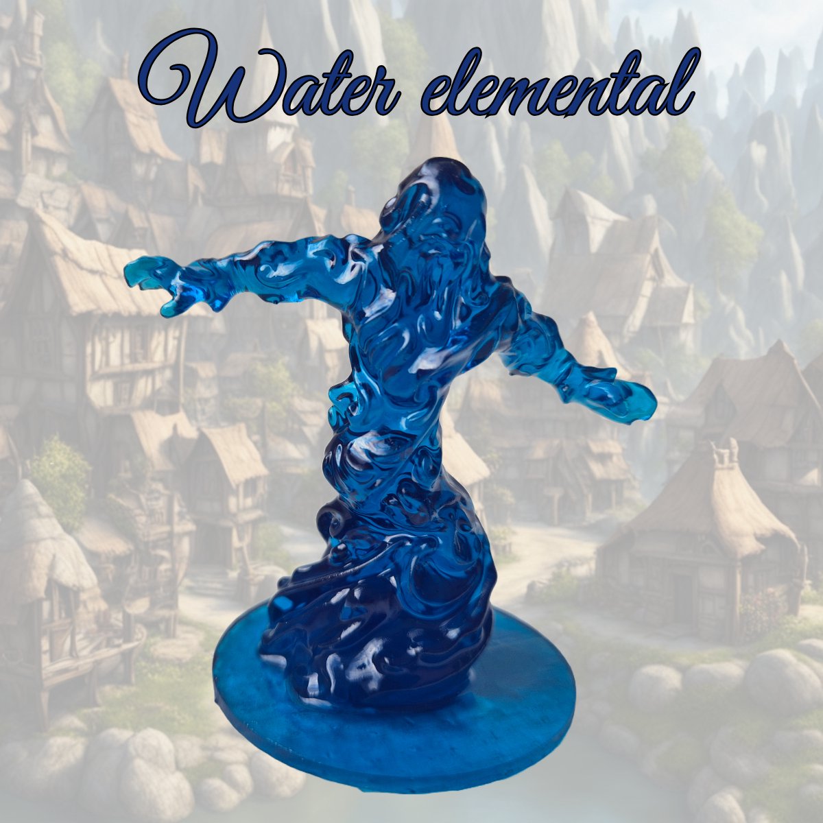 Water elemental miniature (Water element monster) klant-en-klaar tabletop gaming