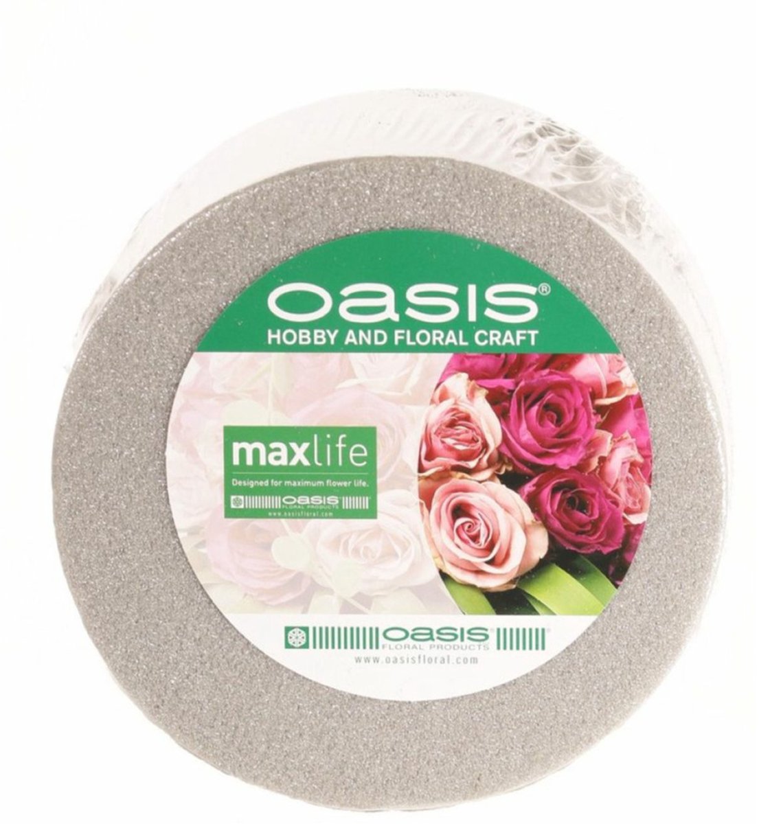 Top Art Steekschuim/oase - droog - Rond - grijs - D14 x H7 cm - voor bloemen - bloemstukken