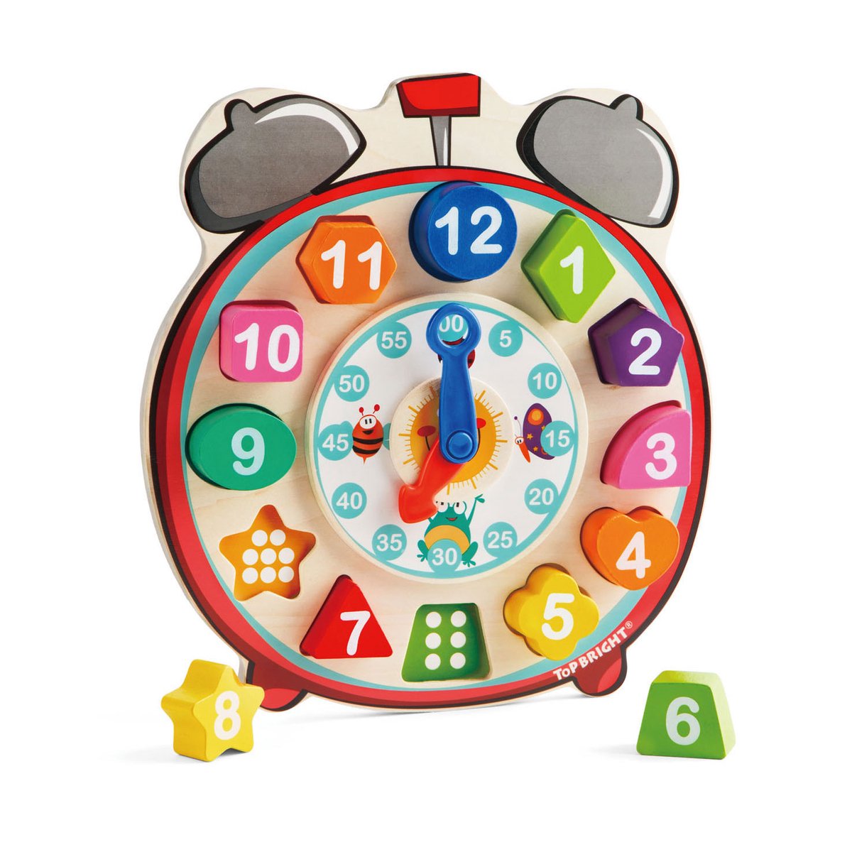 Topbright houten leerklok educatief speelgoed klok leren lezen.