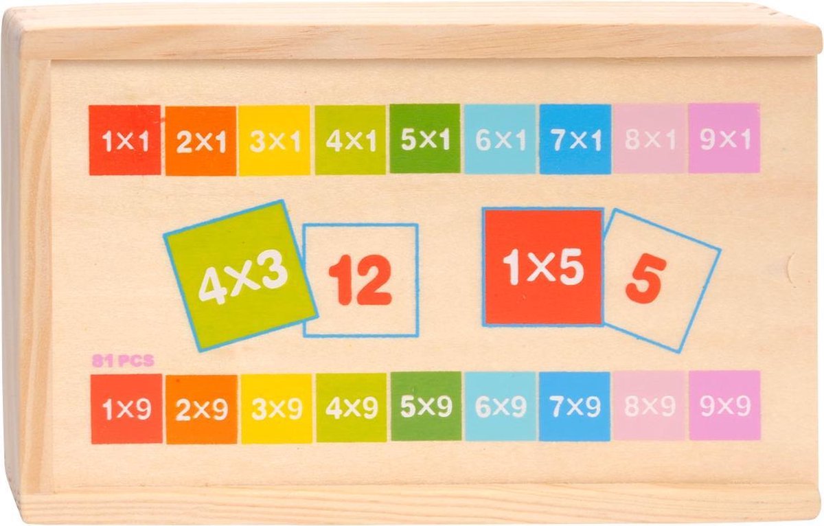 Topbright houten rekendomino vermenigvuldigen educatief speelgoed 81-delig.