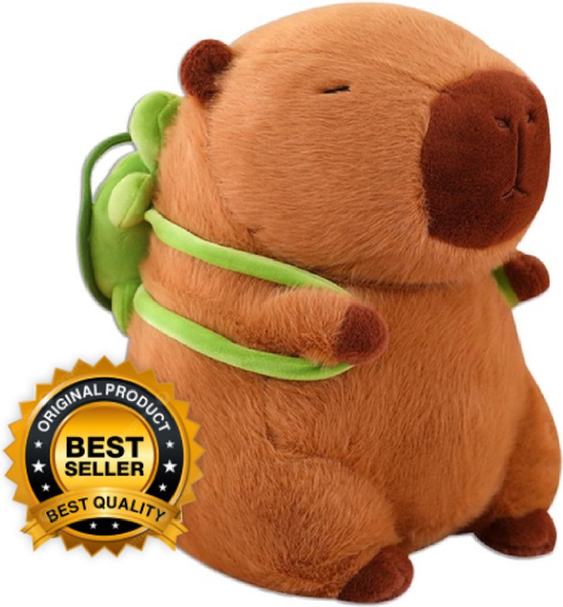 Capybara met Rugzak Pluche Knuffel 26 cm - Grote Capibara Rugtas Knuffels - Knuffeldier Knuffelvriend - Groot Bruin Dierenknuffel - Kapibara Kapybara - Speelgoed kawaii kussen TikTok Plush Toy