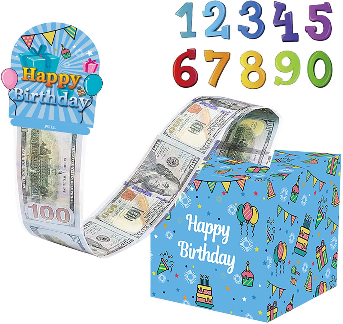 Topmelon 3d verjaardagskaart geld kado - Mystery box – Happy Birthday –Verjaardagsverrassingsdoos –Birthday gift geld box