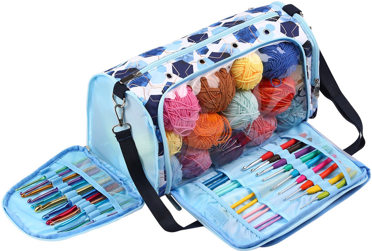 Topmelon Opbergtas Breien & Haken - Voor Garen, Naalden & Accessoires - Breitas - Haaktas - Hobbytas - Handwerktas