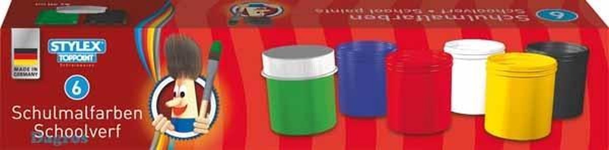 Toppoint Plakkaatverf 6 Verfpotjes 20ml