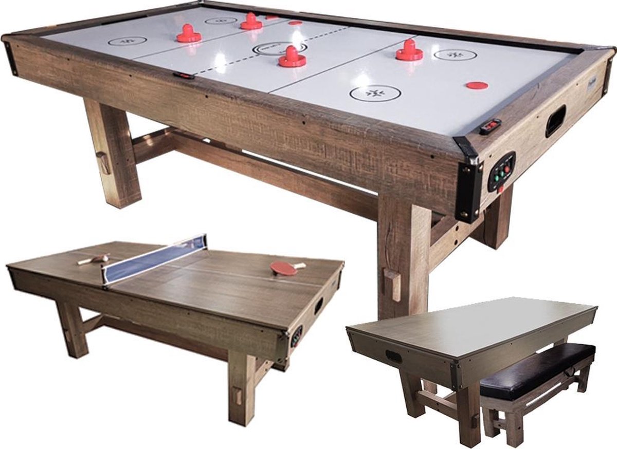 TopTable Timber Airhockey/Tafeltennis/Eettafel