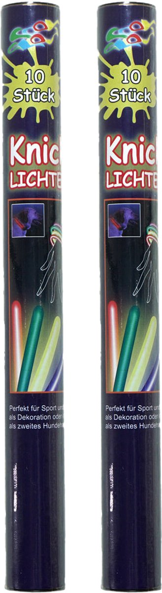 TopTen Glow in the dark sticks - 20x sticks van 20 cm - multi kleuren breaklights