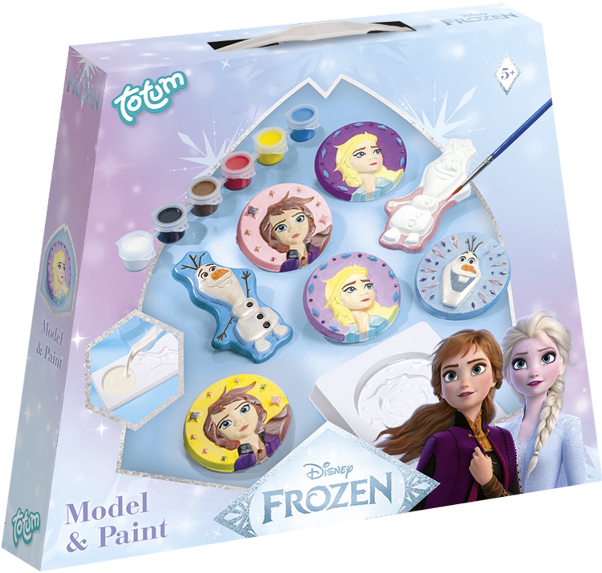 Disney Frozen Totum gips figuren gieten en beschilderen - speelgoed meisjes vanaf 5 jaar - knutselset met Anna en Elsa prinsessen model & paint