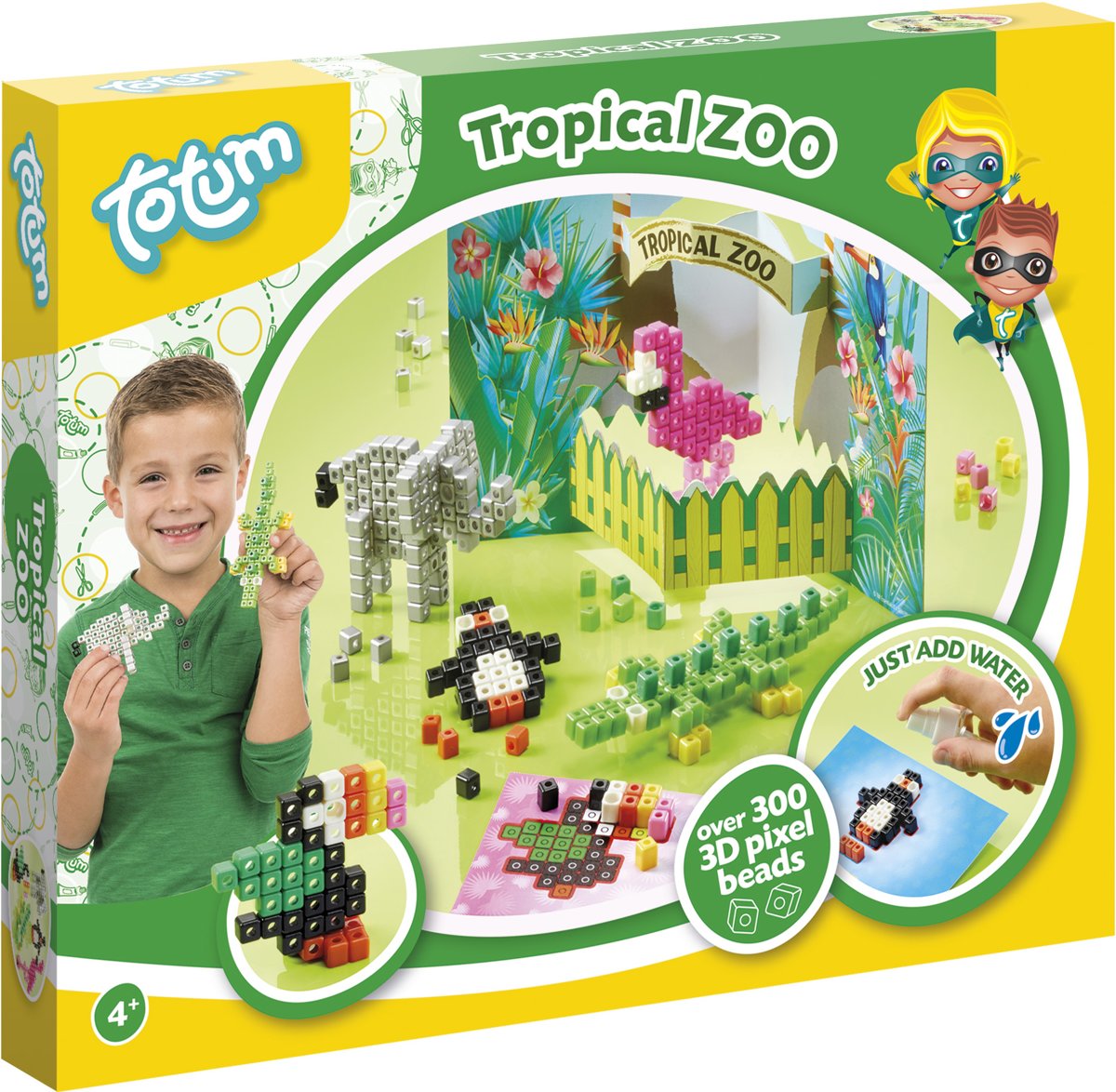 Totum tropical zoo - 3D pixel dierentuin dieren maken - knutselset