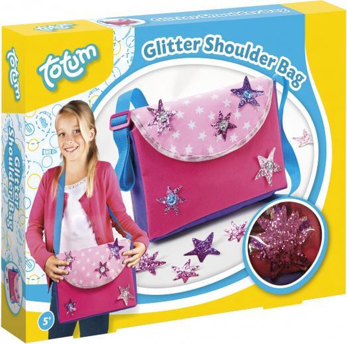 knutselset Glitter Shoulder Bag meisjes polyester roze