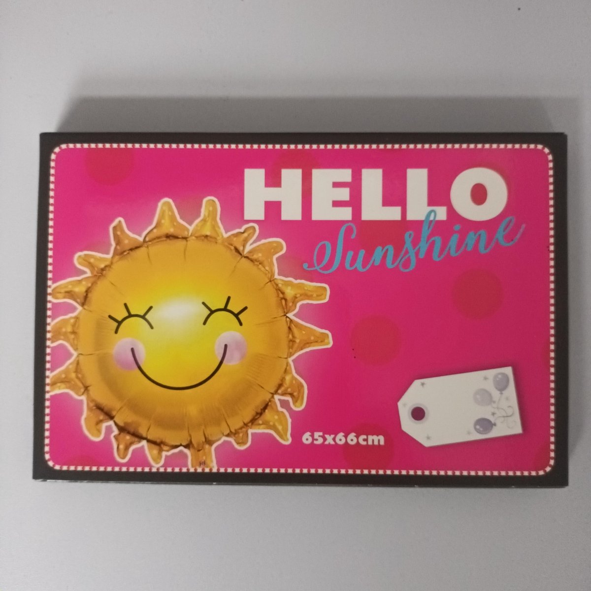 Folieballon Hallo Sunshine - Folie Ballon - Hello Sunshine Zon - 65X66cm - Met Kadolabel