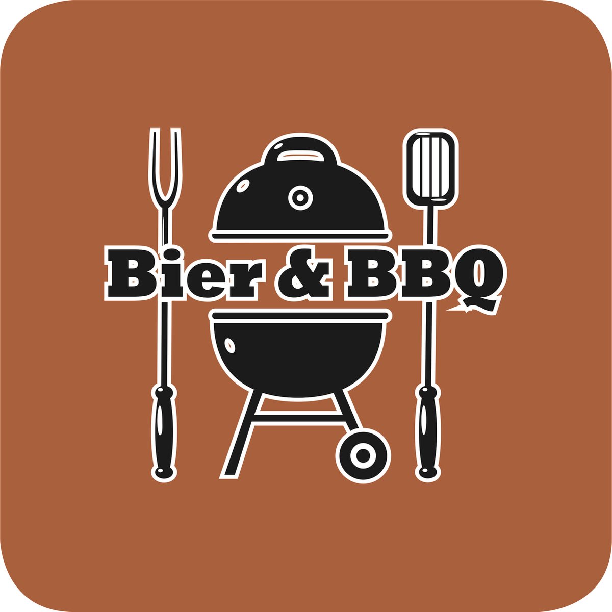 30x Luxe Bierviltjes/Onderzetter BBQ, Bruin - Bier - BBQ - Versiering - Verjaardag