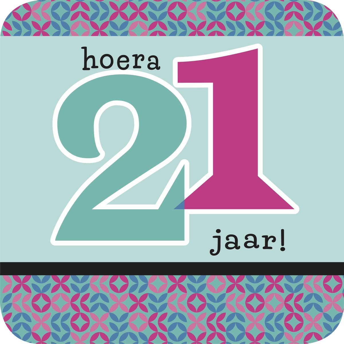 30x Luxe Bierviltjes/Onderzetter met 21 jaar, Blauw - Verjaardag - Themafeest 21 jaar - Versiering - Leeftijd - 21 jaar