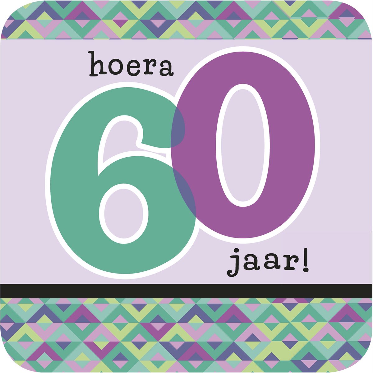 30x Luxe Bierviltjes/Onderzetters met 60 jaar, Paars - Verjaardag - Themafeest 60 jaar - Versiering - Leeftijd