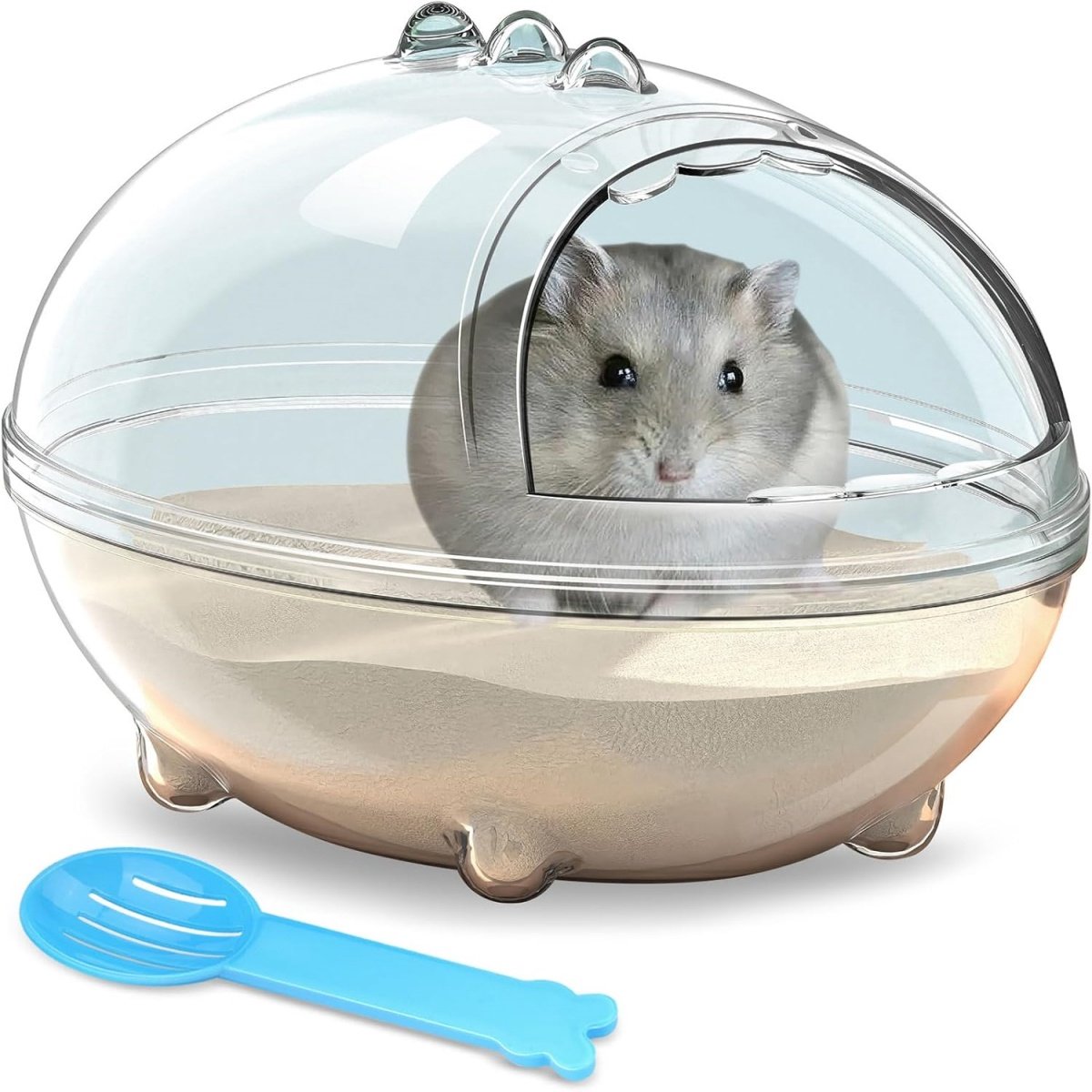 TOVBMUP Hamsterbad - Hamsterbaddoos - Stofdichte badbak, zandbak, transparant bed - Speelgoedkooi voor kleine dieren - Badtoiletaccessoires