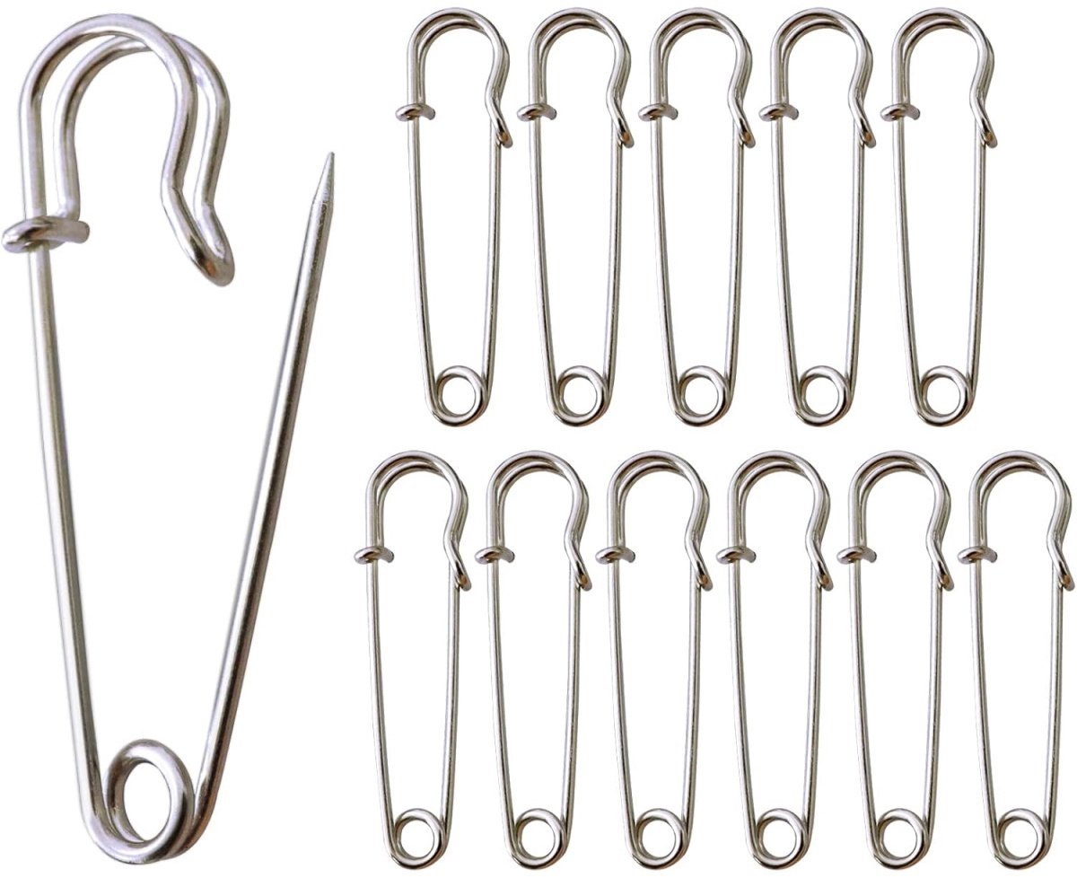 TOVBMUP Spelden - Veiligheidsspelden - Grote spelden - Geschikt voor kilts, dekens, breien, knutselen Veiligheidsspelden - Zilver - 30 stuks