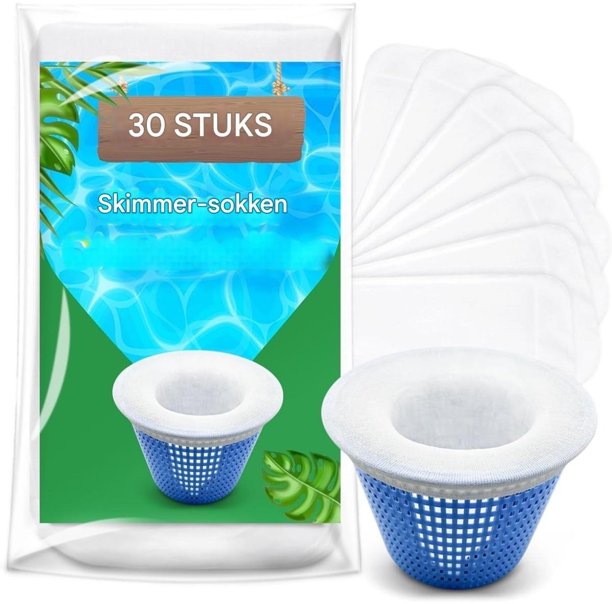 Tovbmup 30 stuks - Zwembadfilters - Herbruikbaar - Geschikt voor het verwijderen van vuil en aanslag uit uw zwembad