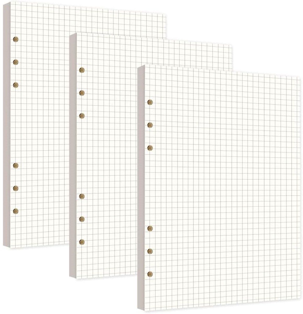 Tovbmup A5-rasterpapier - 240 vellen - A5-rasterpapier met 6 gaatjes - Kan worden gebruikt als notitieboek, agenda of schetsboek - Navulbaar - 3 pakken