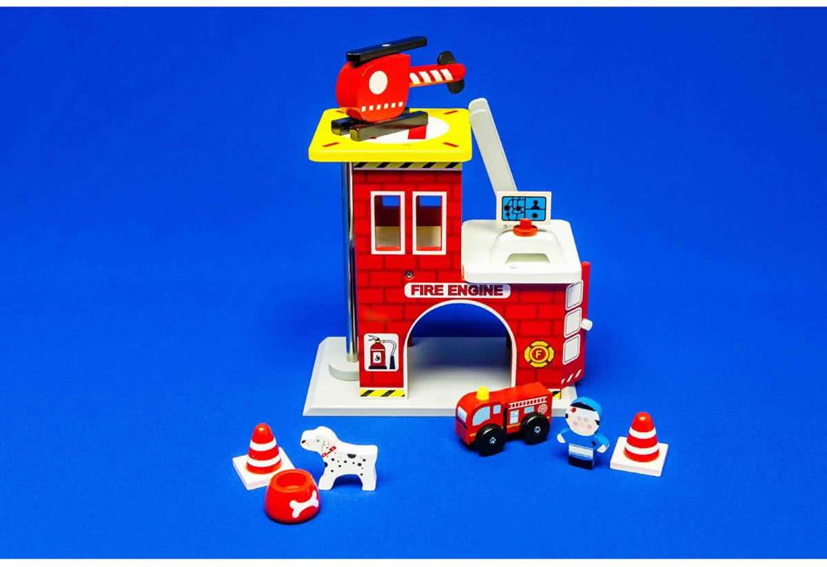 Brandweerkazerne houten speelset
