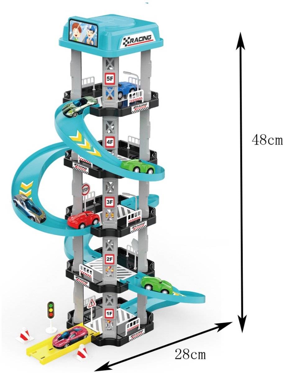 Parkeergarage - Race - autogarage - speelgoedgarage - 5 Verdiepingen Racetrack - Drift en Win! De Ultieme Speeltoren