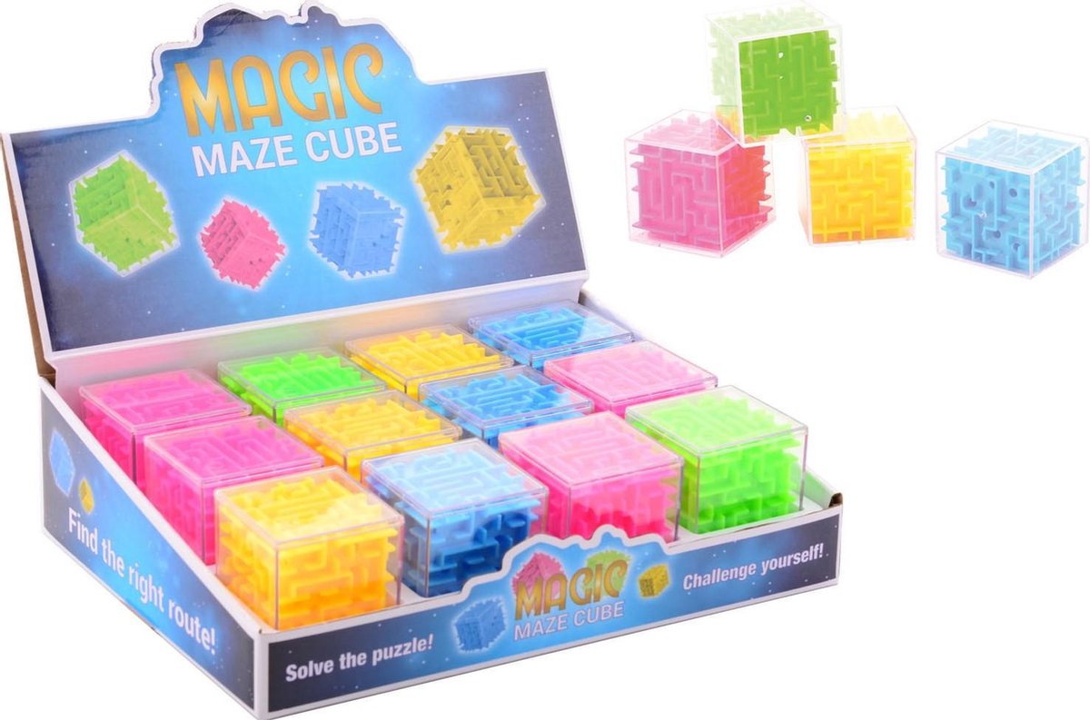 Geduldspel Doolhof in Kubus - 5 x 5 x 5 cm - Top Cadeau