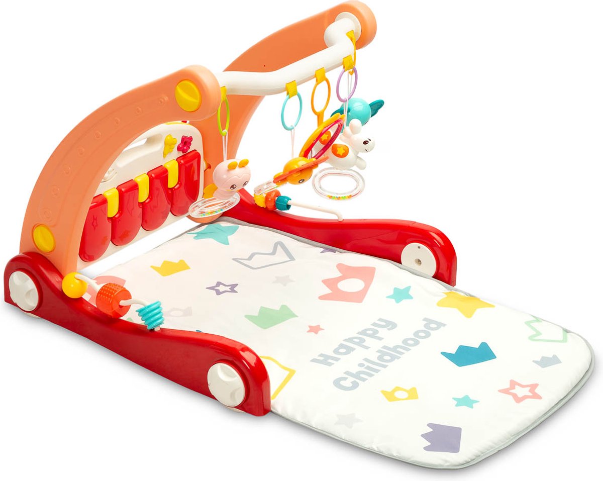 Baby walker looptrainer en muziek speelkleed 2 in 1 - rollator - Roze