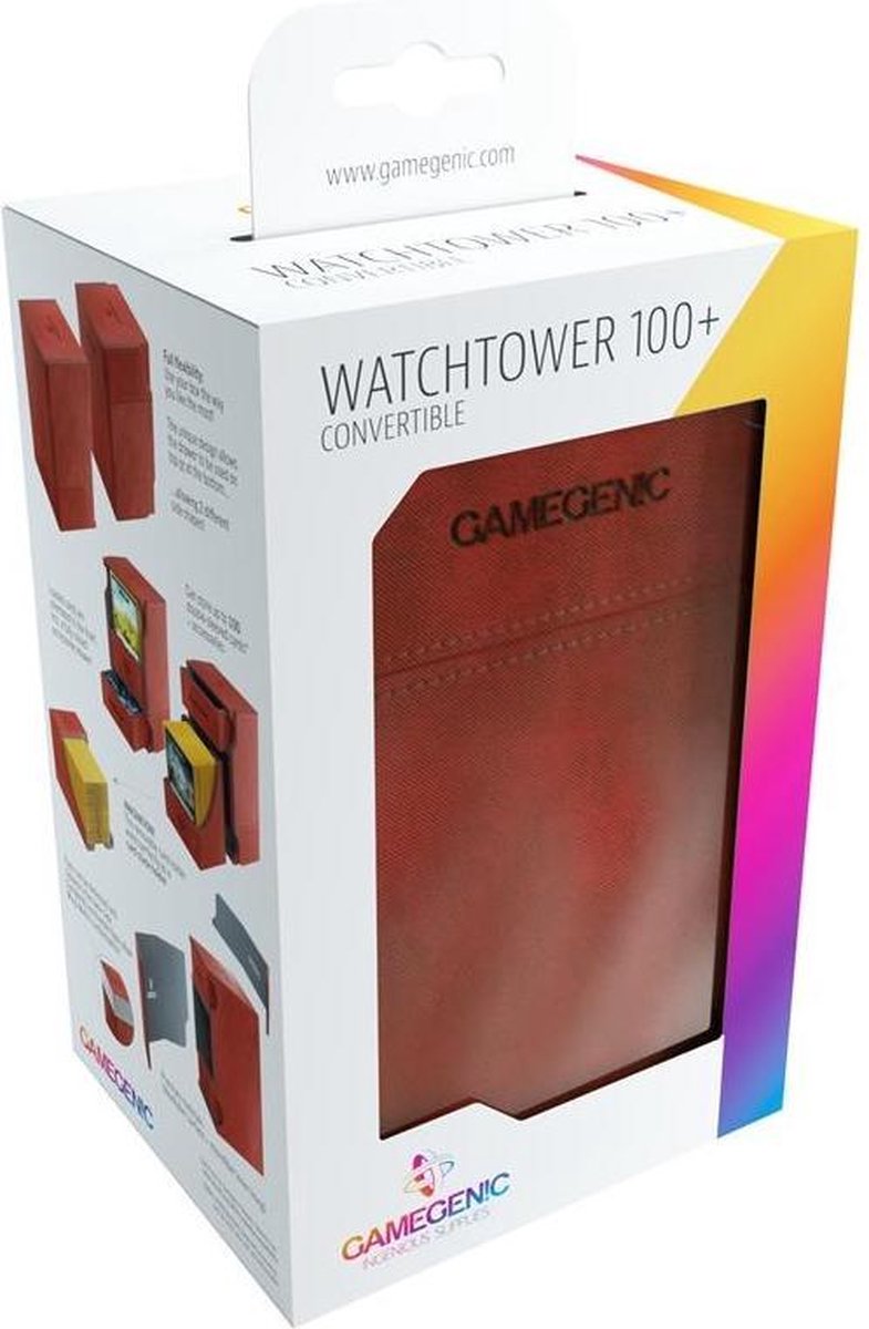 TCG Deckbox Watchtower 100+ - Red DECKBOX