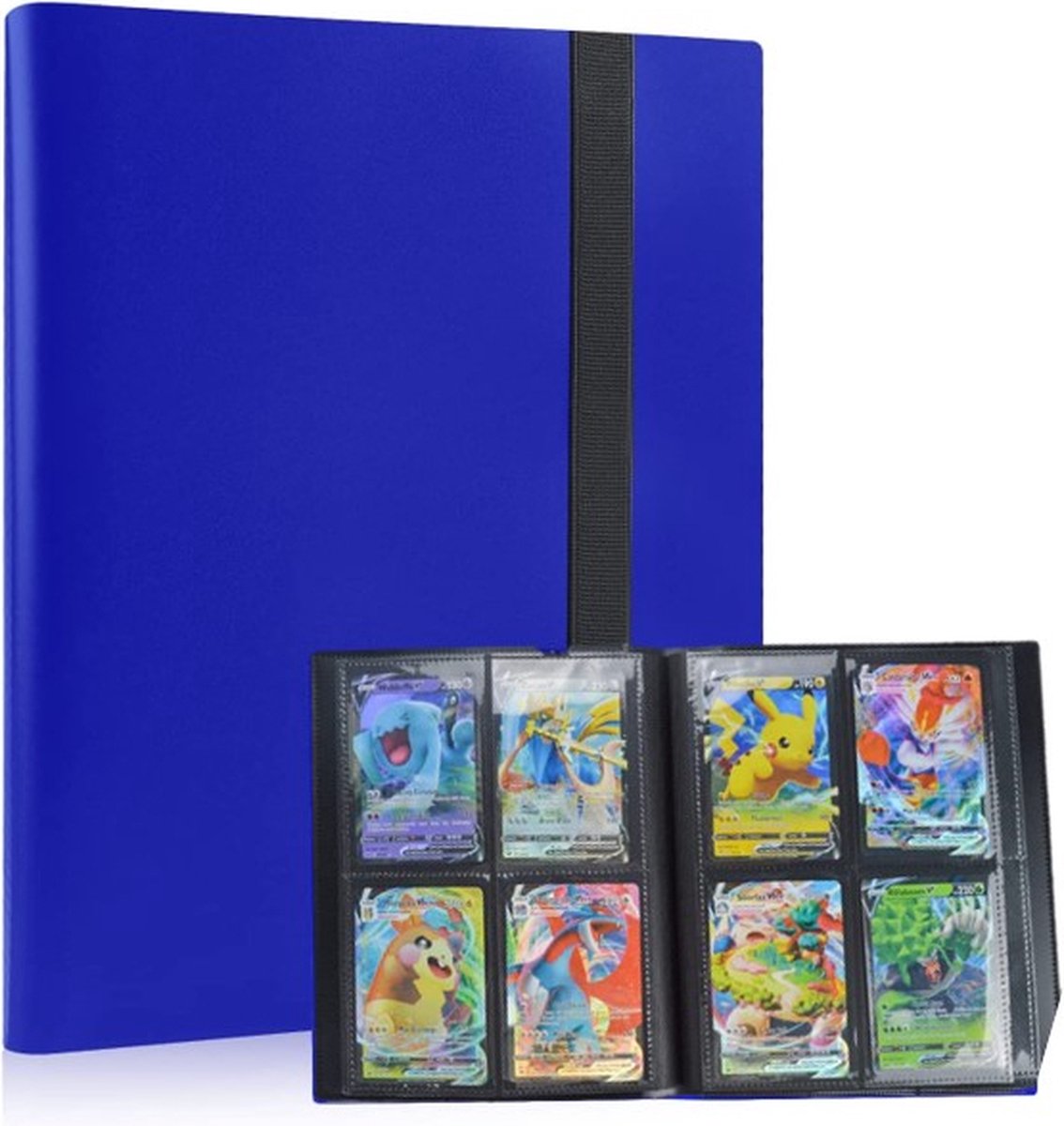 TradingCardPro - Donkerblauwe verzamelmap geschikt voor Pokémon - Map voor 160 Kaarten - 20 Pagina’s - 4 Pocket - A5 Formaat - Premium Kwaliteit - Box - Binder donkerblauw
