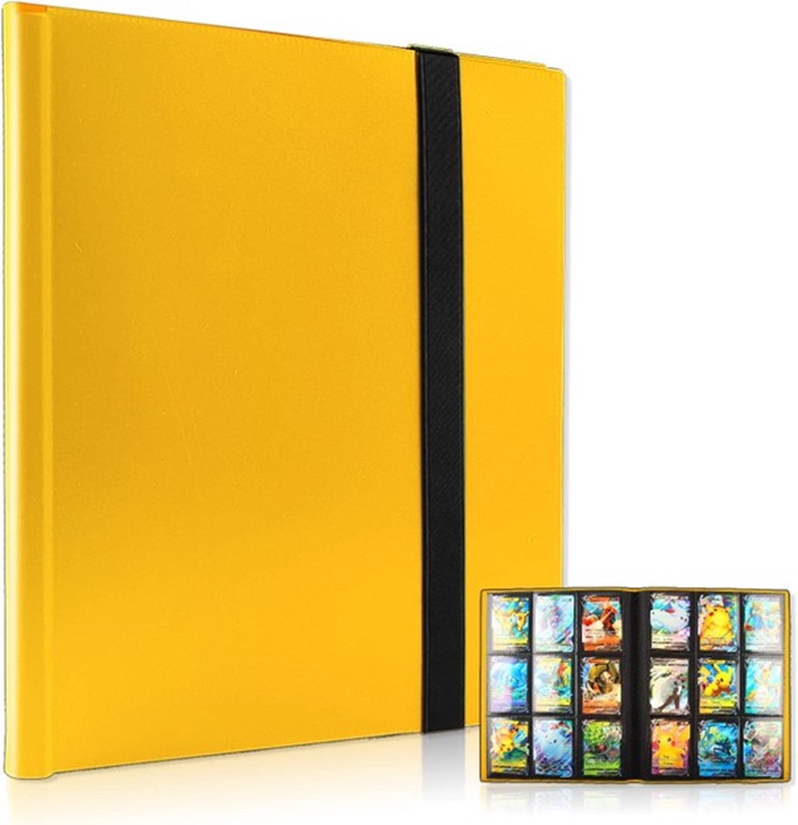TradingCardPro - Gele verzamelmap geschikt voor Pokémon kaarten - Map voor 360 kaarten - 20 Pagina’s - 9 Pocket - A4 Formaat - Premium Kwaliteit - Box - Binder Geel