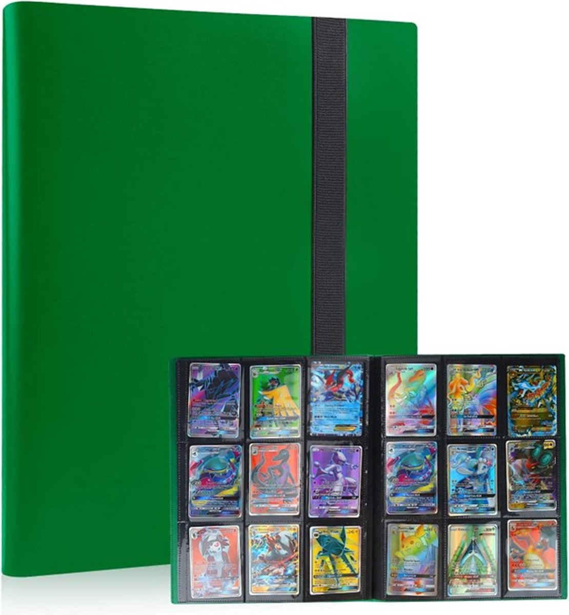 TradingCardPro - Groene verzamelmap geschikt voor Pokémon kaarten - Map voor 360 kaarten - 20 Pagina’s - 9 Pocket - A4 Formaat - Premium Kwaliteit - Box - Binder Groen