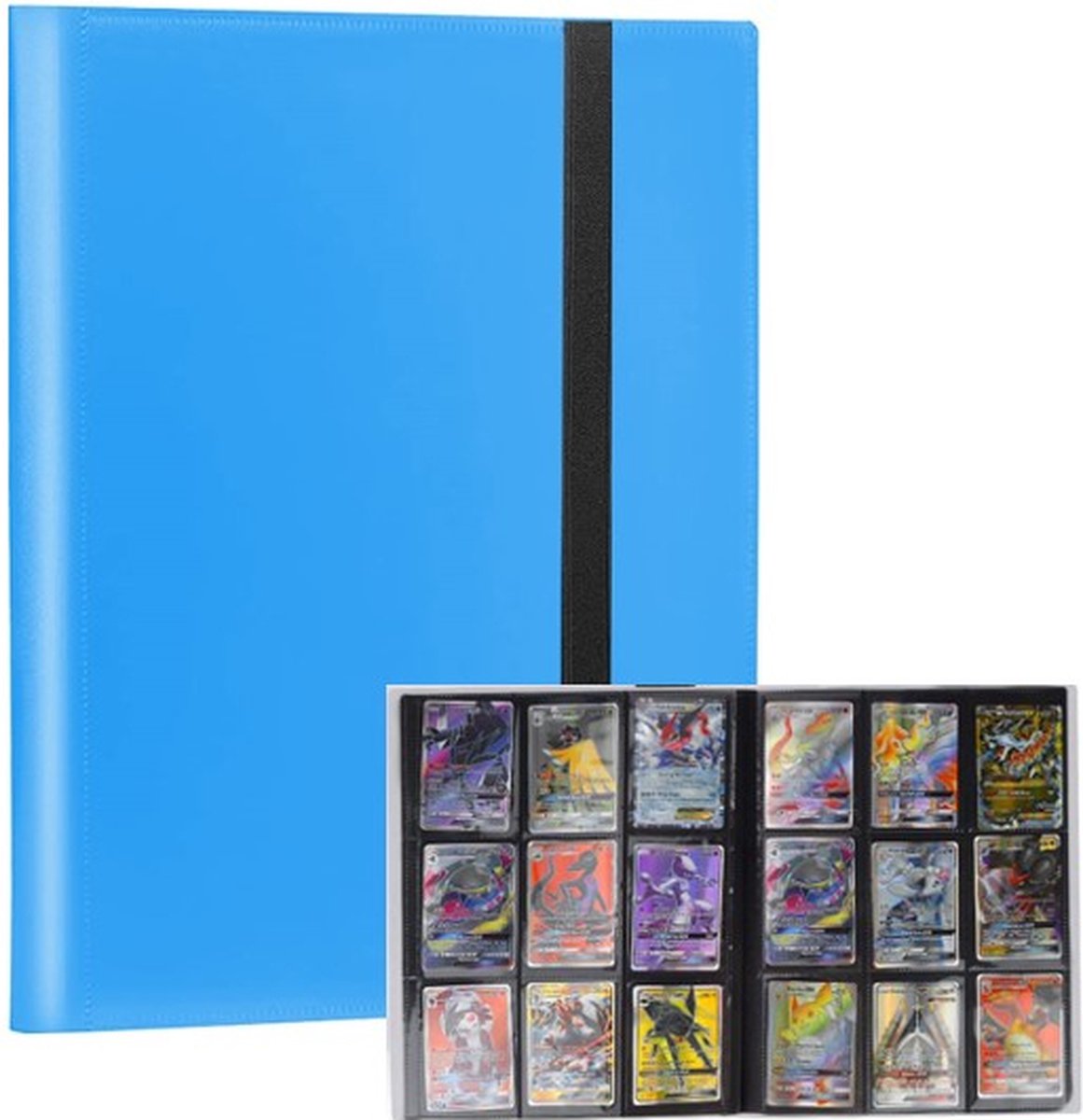 TradingCardPro - Lichtblauwe verzamelmap geschikt voor Pokémon kaarten - Map voor 360 kaarten - 20 Pagina’s - 9 Pocket - A4 Formaat - Premium Kwaliteit - Box - Binder Lichtblauw