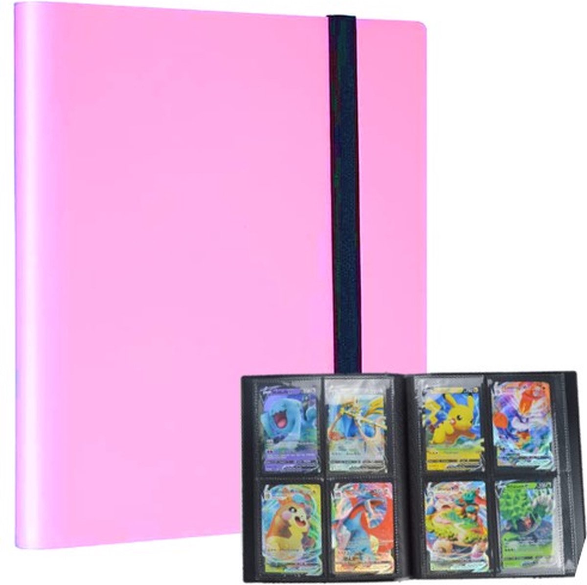 TradingCardPro - Roze verzamelmap geschikt voor Pokémon - Map voor 160 Kaarten - 20 Pagina’s - 4 Pocket - A5 Formaat - Premium Kwaliteit - Box - Binder Roze