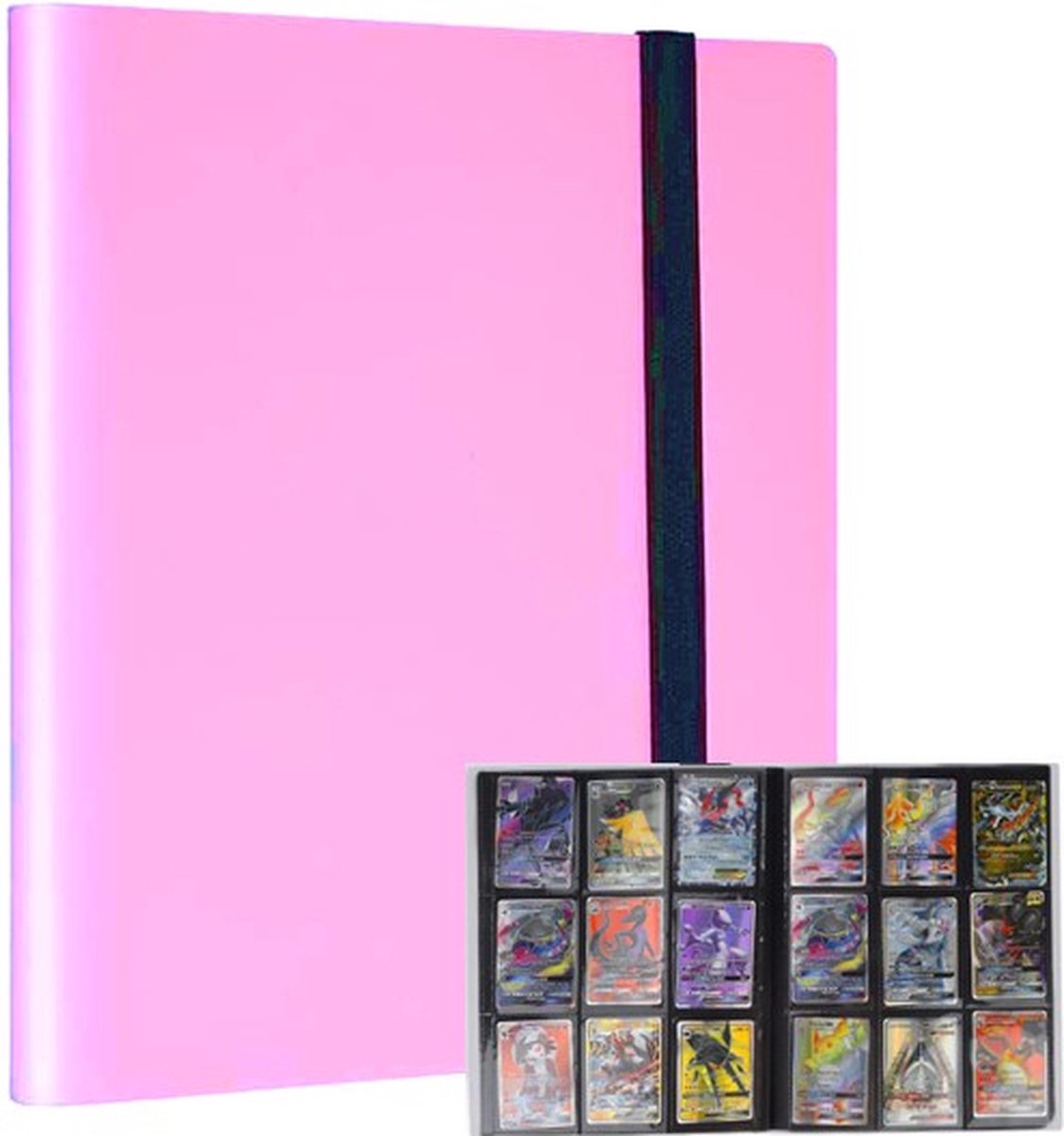 TradingCardPro - Roze verzamelmap geschikt voor Pokémon kaarten - Map voor 360 kaarten - 20 Pagina’s - 9 Pocket - A4 Formaat - Premium Kwaliteit - Box - Binder Roze