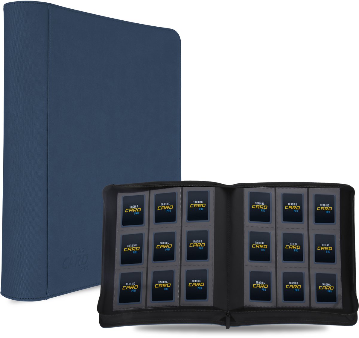 TradingCardPro - Toploader verzamelmap met ritssluiting voor 324 Pokémon kaarten - 18 pagina’s - 9-pocket map - Premium kwaliteit binder - Blauw