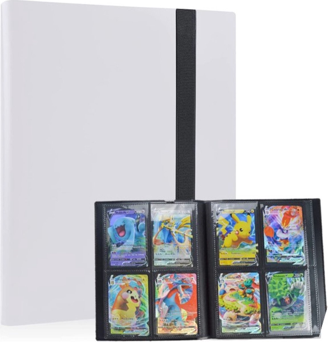 TradingCardPro - Witte verzamelmap geschikt voor Pokémon - Map voor 160 Kaarten - 20 Pagina’s - 4 Pocket - A5 Formaat - Premium Kwaliteit - Box - Binder wit