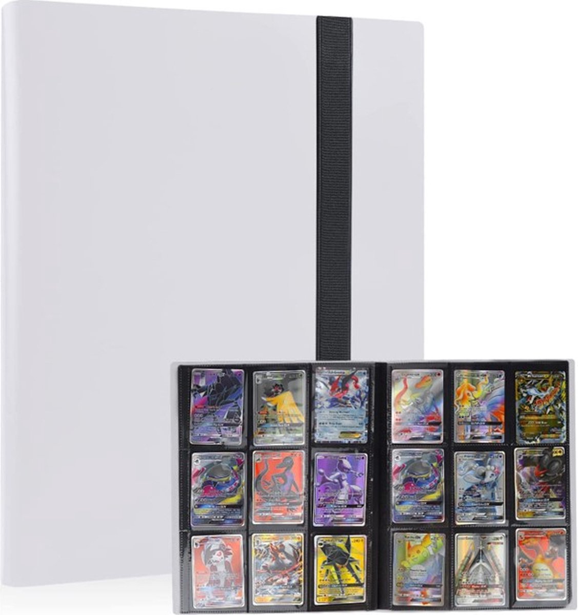 TradingCardPro - Witte verzamelmap geschikt voor Pokémon kaarten - Map voor 360 kaarten - 20 Pagina’s - 9 Pocket - A4 Formaat - Premium Kwaliteit - Box - Binder Wit