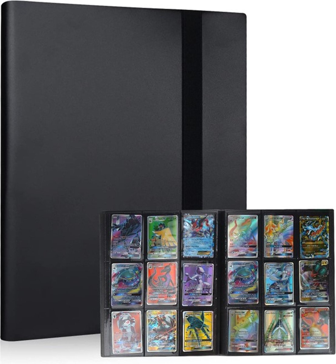 TradingCardPro - Zwarte verzamelmap geschikt voor Pokémon kaarten - Map voor 360 kaarten - 20 Pagina’s - 9 Pocket - A4 Formaat - Premium Kwaliteit - Box - Binder Zwart
