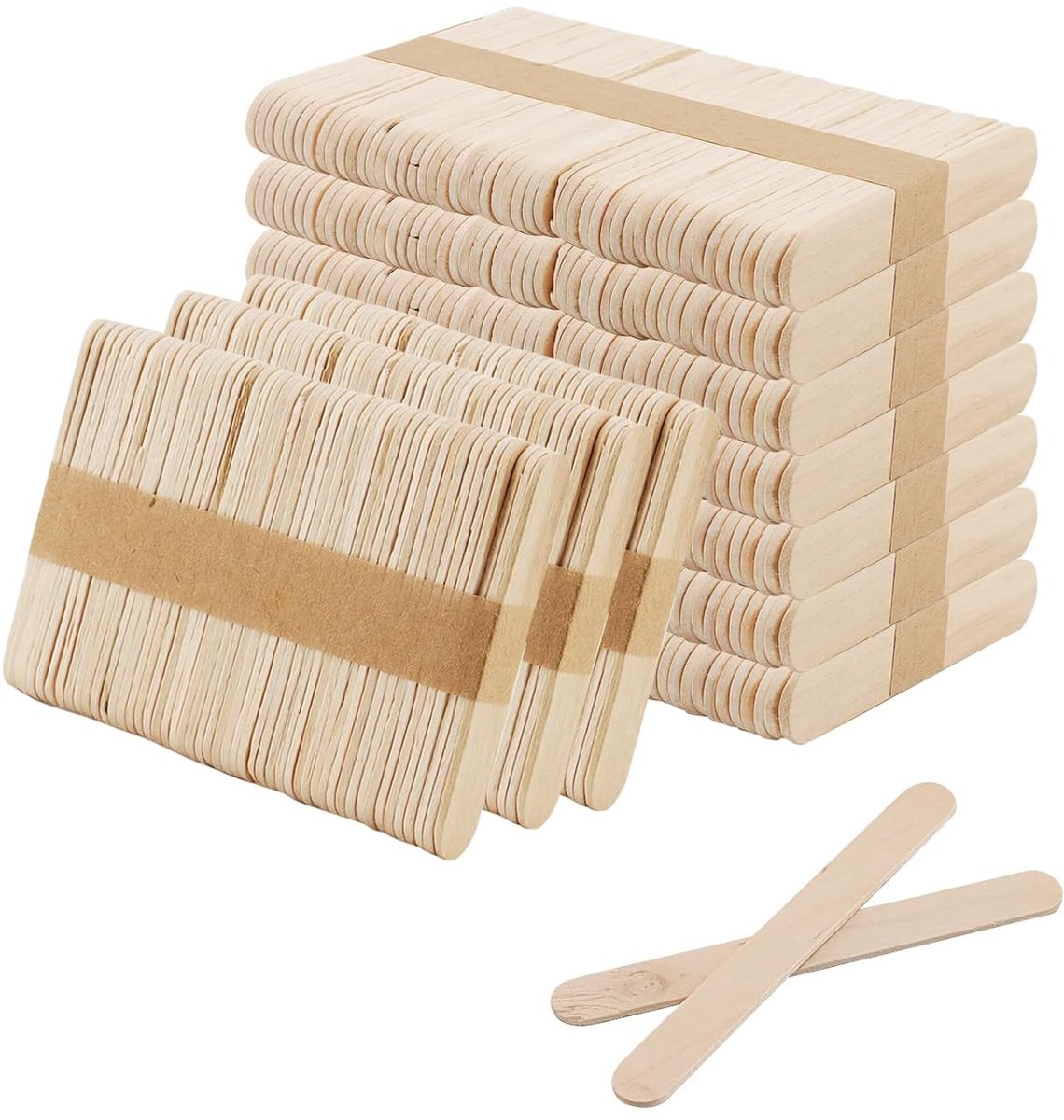 TRANKIELO® - 1000 mini-houten spatels 65 x 10 x 2 mm – Ideaal voor knutselen, modelbouw en creatieve projecten