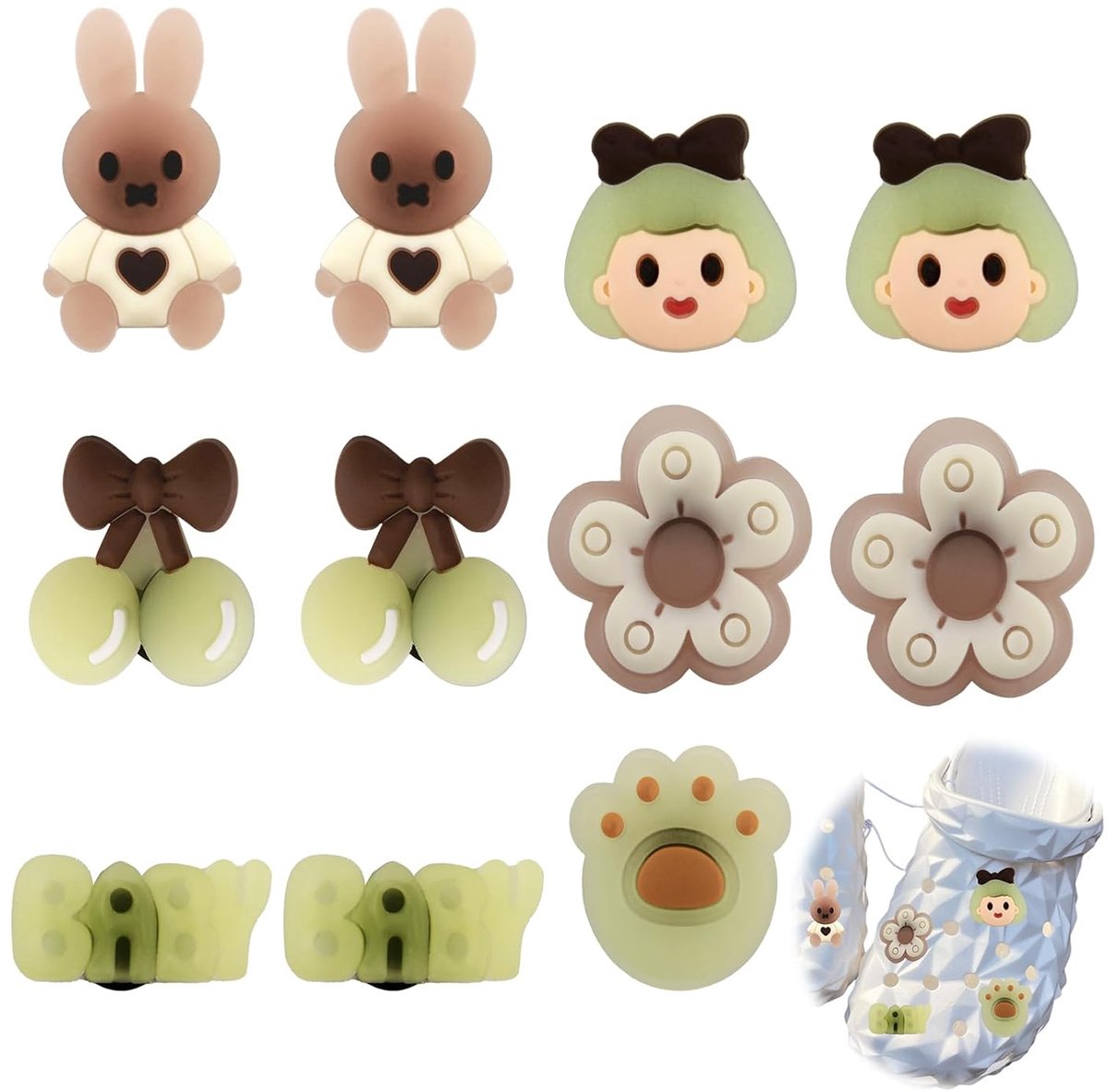 TRANKIELO® - 11 stuks cartoon schoenbedels - Afneembare schoenopstekers voor kinderen - Duurzaam PVC materiaal