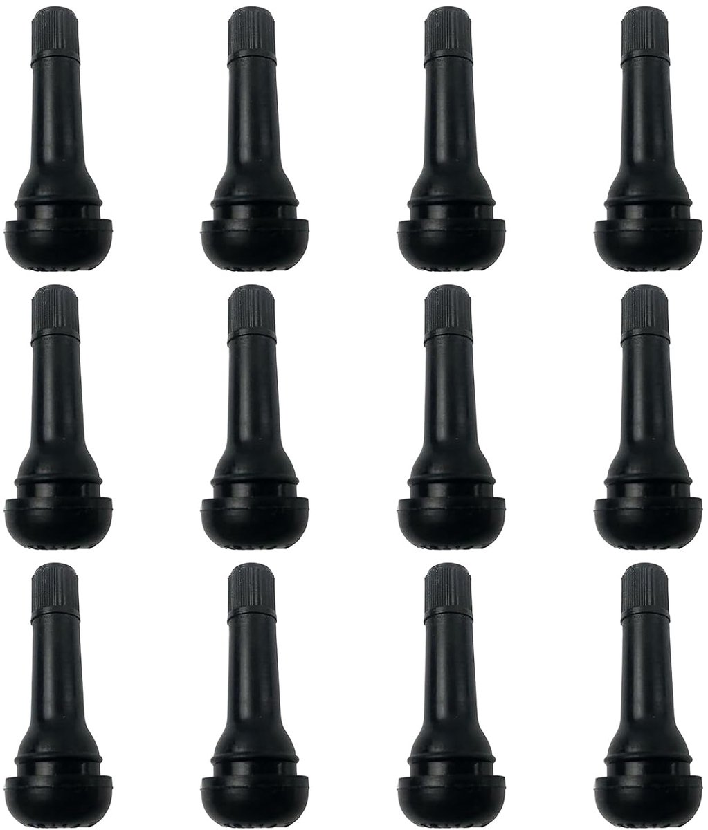 TRANKIELO® - 12 Stuks TR413 Bandenventiel - Rubberen Snap-in Ventielen voor Velgen - Zwart, 45 mm