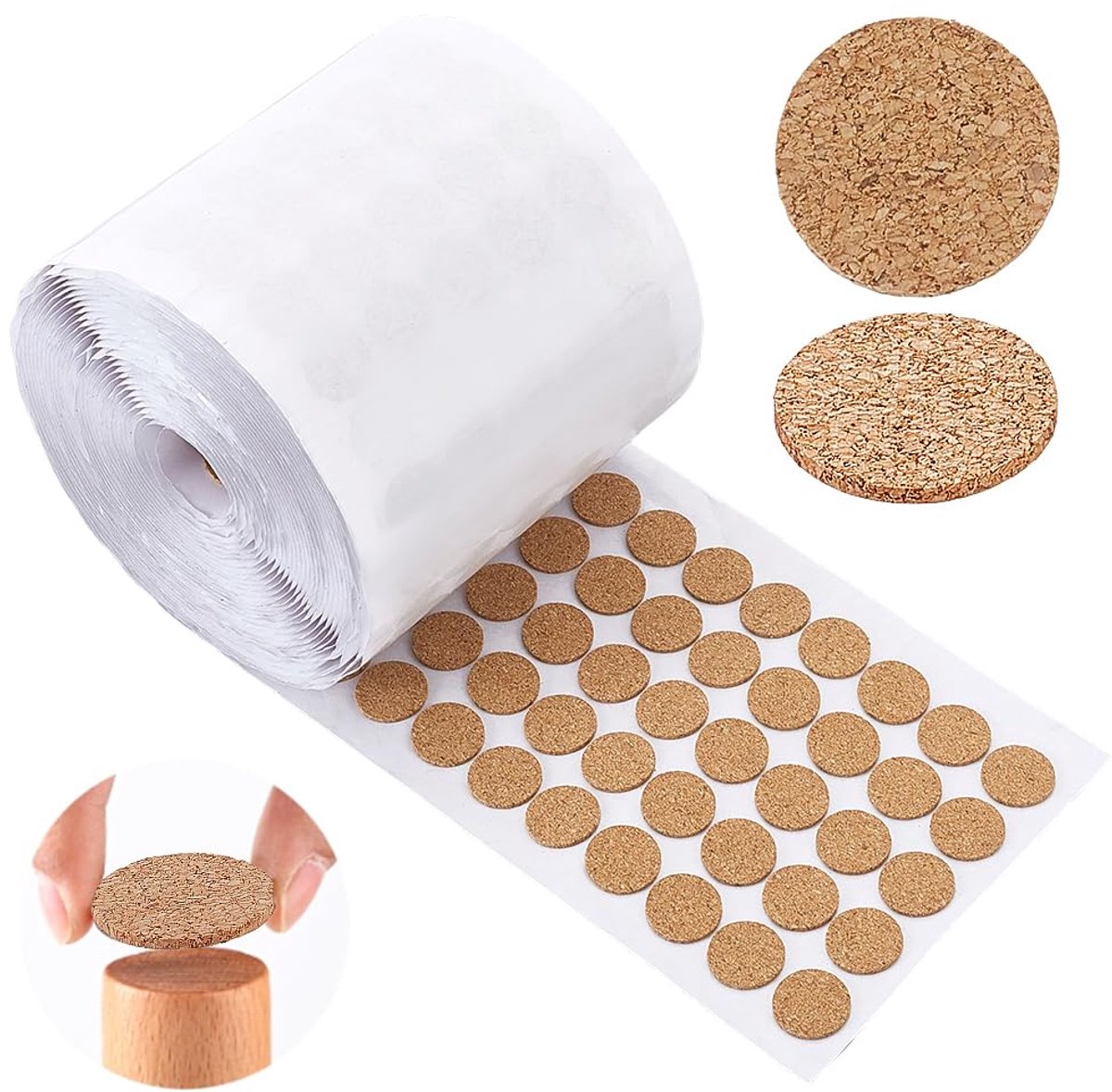 TRANKIELO® - 2000 stuks kurk pads – zelfklevende vloerbeschermers – duurzame bescherming voor meubels en vloeren