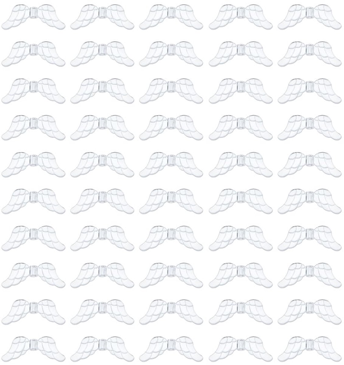 TRANKIELO® - 244 transparante vleugelkralen voor sieraden – heldere acryl bedels – beschermengel en feeënvleugels