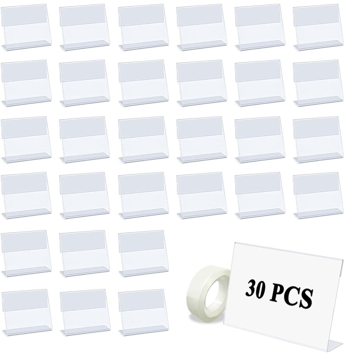 TRANKIELO® - 30 Stuks Duidelijke Kaarthouder - Retailprijs Labelhouder - Transparant Acryl Display voor Winkel