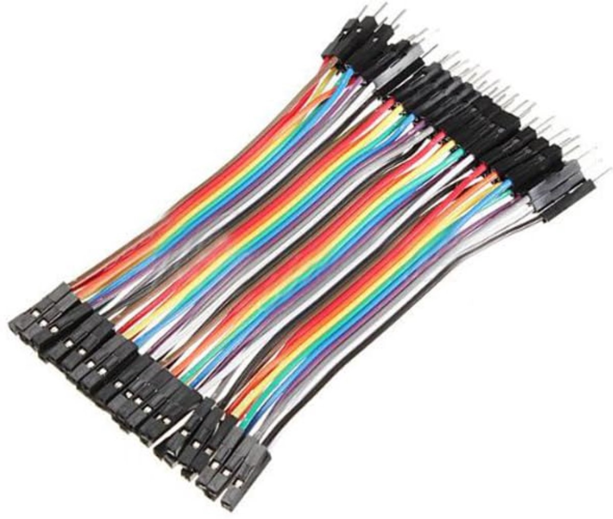 TRANKIELO® - 40Pcs Jumper Draden 10Cm Mannelijk naar Vrouwelijk - Duurzaam voor Breadboard Prototyping