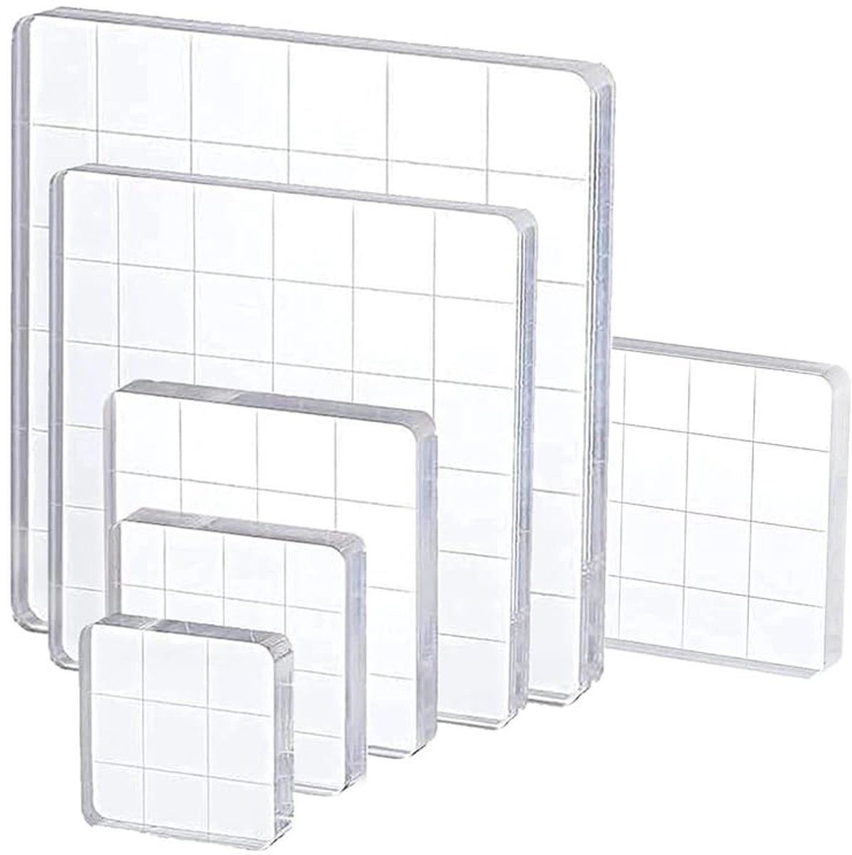 TRANKIELO® - 6-delige acrylblokset – Hoogwaardig acryl – Perfect voor stempelen en scrapbooking