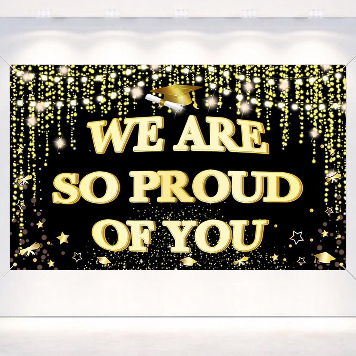 TRANKIELO® - Afstuderen Banner Decoraties 2024 - Duurzaam Polyester - 180x110 cm - Feestelijke Achtergrond voor Foto’s