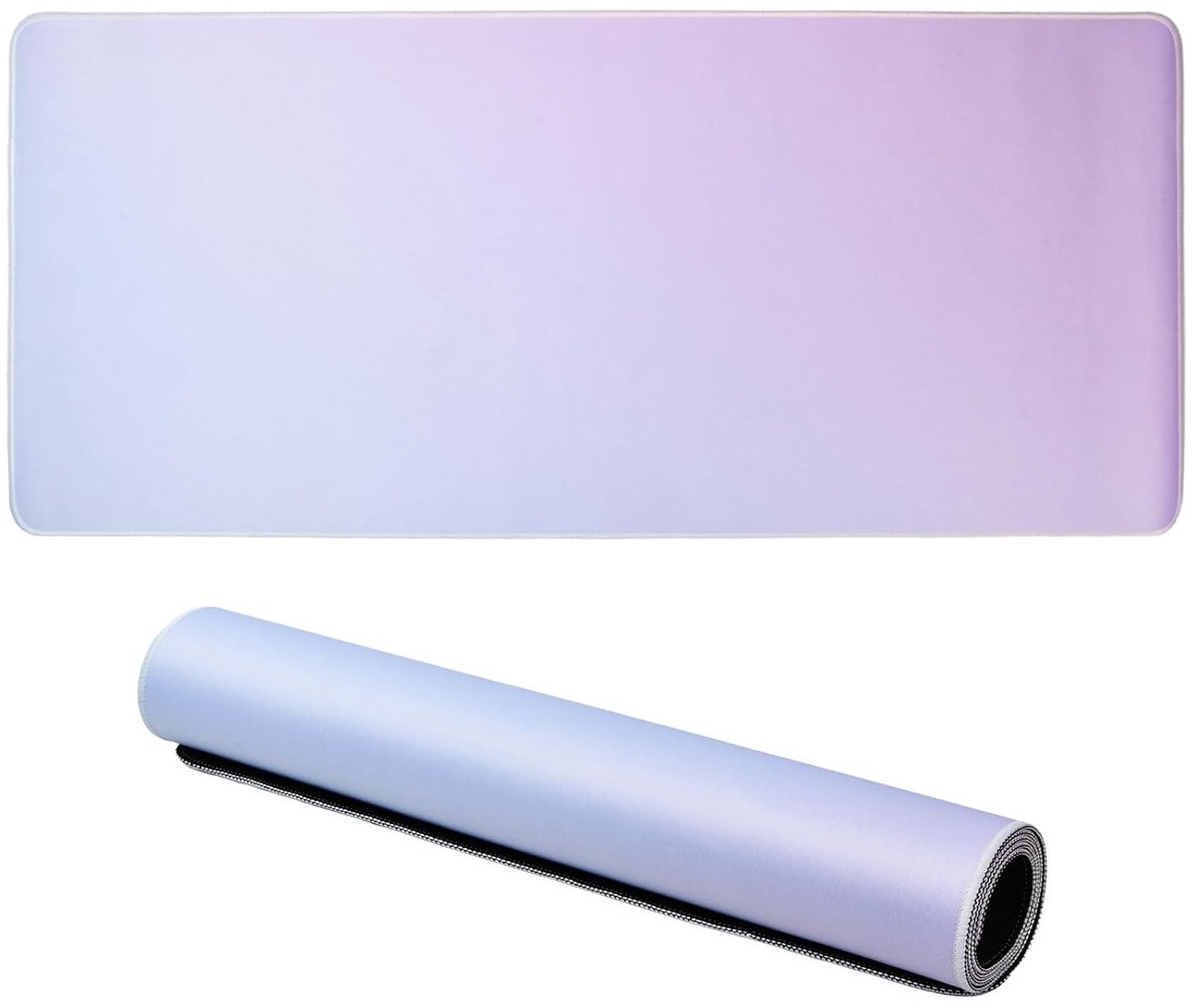 TRANKIELO® - Bureauonderlegger leer 90 x 40 cm – Antislip, multifunctioneel, roze/blauw