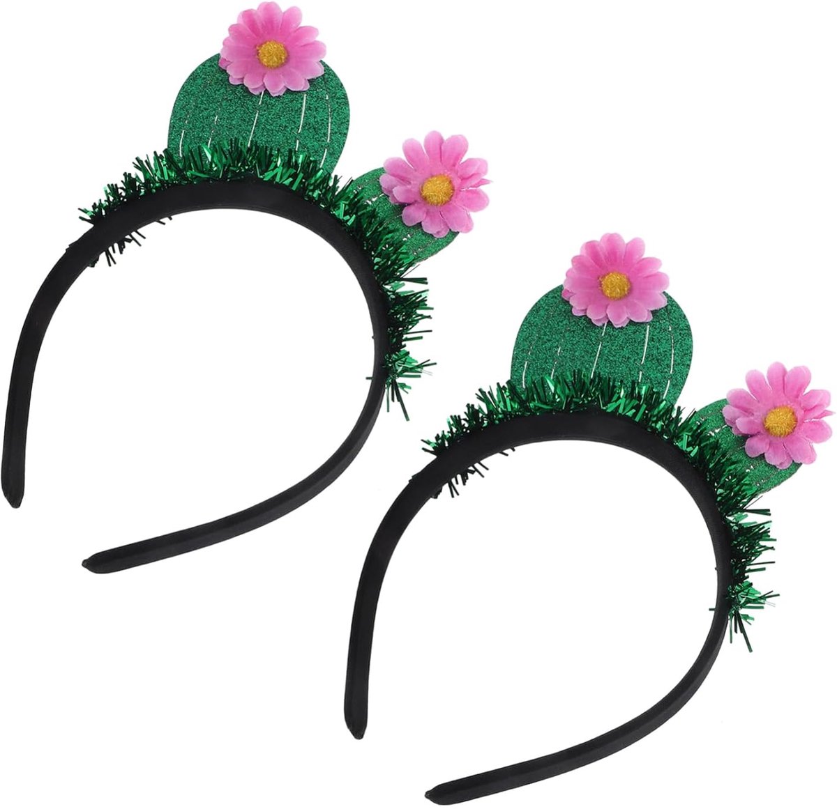 TRANKIELO® - Cactus hoofdband voor dames - 2 stuks haaraccessoires - kleurrijk en feestelijk