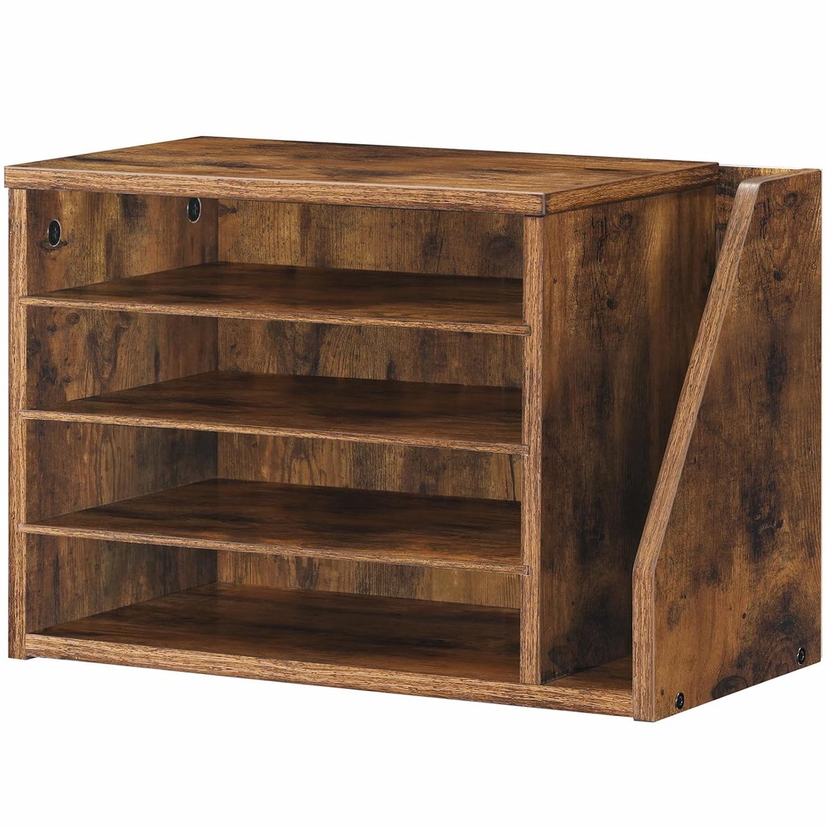 TRANKIELO® - Desktop Literatuur Organizer met Verstelbare Planken - Kantoor Mail Sorteerder - Hoogwaardige Houten Opbergoplossing