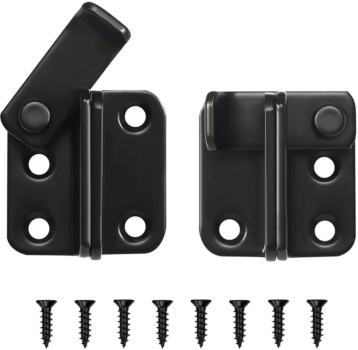 TRANKIELO® - Deurgrendel van roestvrij staal - 2 stuks - afsluitbaar - zwart - voor deuren, ramen en poorten