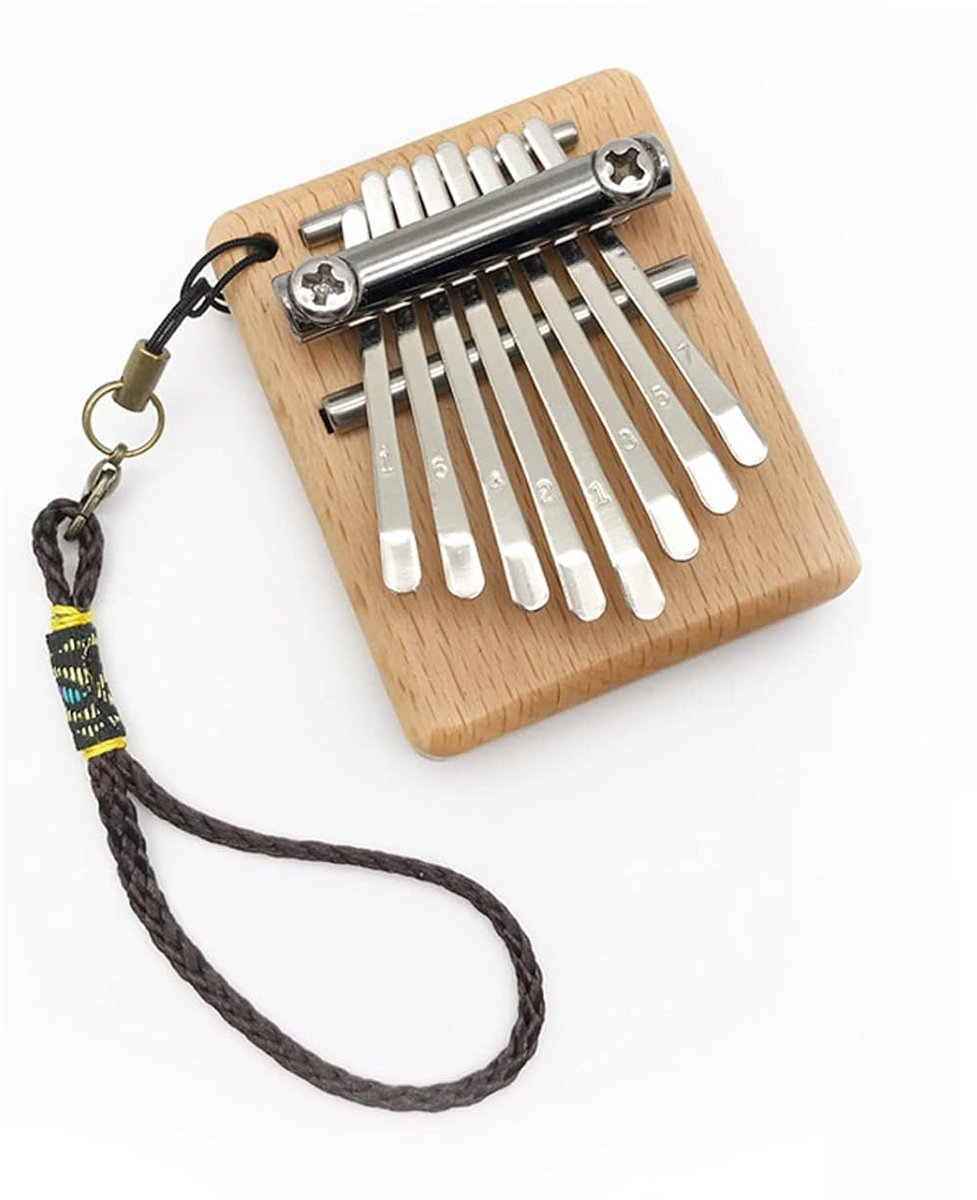 TRANKIELO® - Draagbare Mini Kalimba 8-Key – Massief Beukenhouten Duimpiano – Muziekinstrument voor Beginners en Kinderen – Ideaal voor Kerst en Verjaardagen